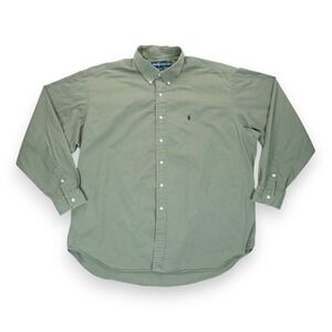 Vintage Ralph Lauren Blake Shirt Mens XXL Green Button Up Long Sleeve